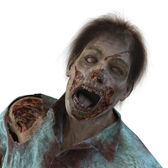 Zombie Rigged 3D Model with Hair 3D