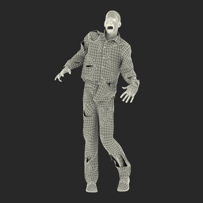 Zombie Rigged 3D Model with Hair 3D