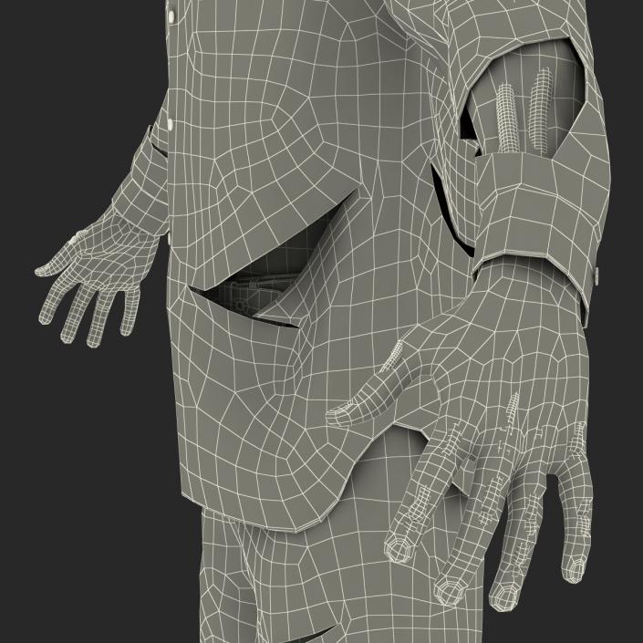 Zombie Rigged 3D Model with Hair 3D