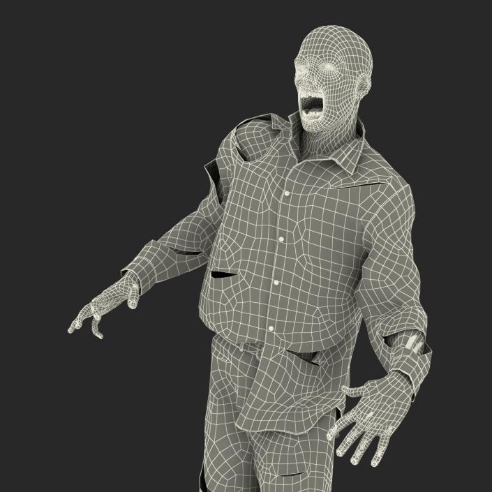 Zombie Rigged 3D Model with Hair 3D