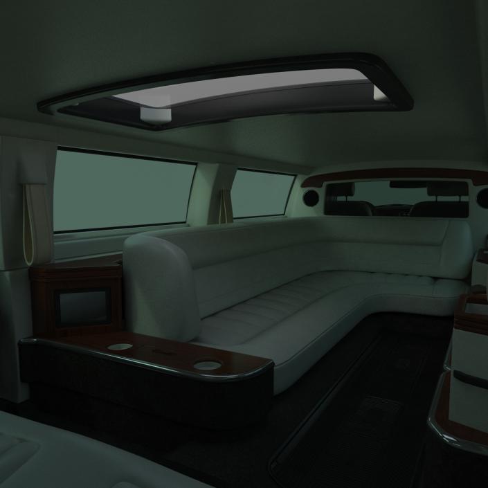 3D model Lincoln Stretch Car Limousine White