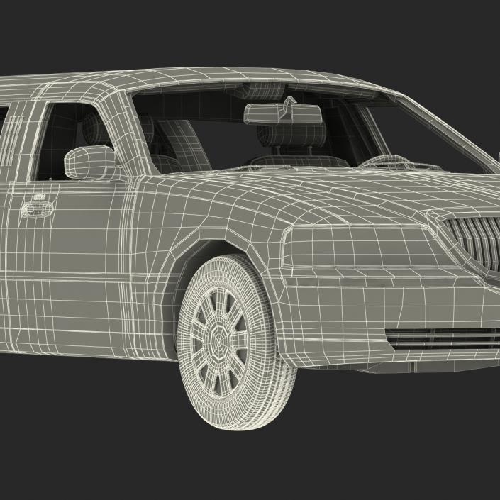 3D model Lincoln Stretch Car Limousine White