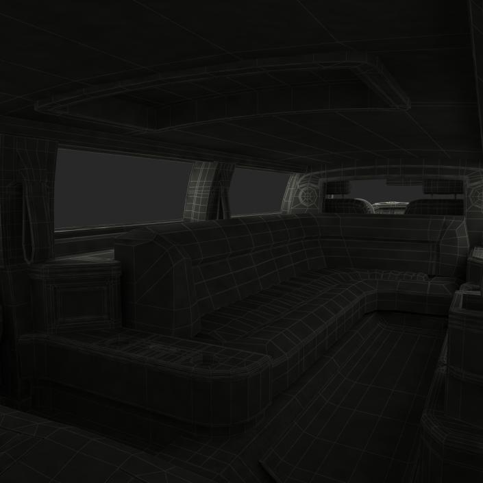 3D model Lincoln Stretch Car Limousine White