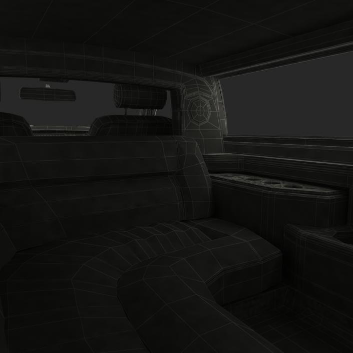 3D model Lincoln Stretch Car Limousine White