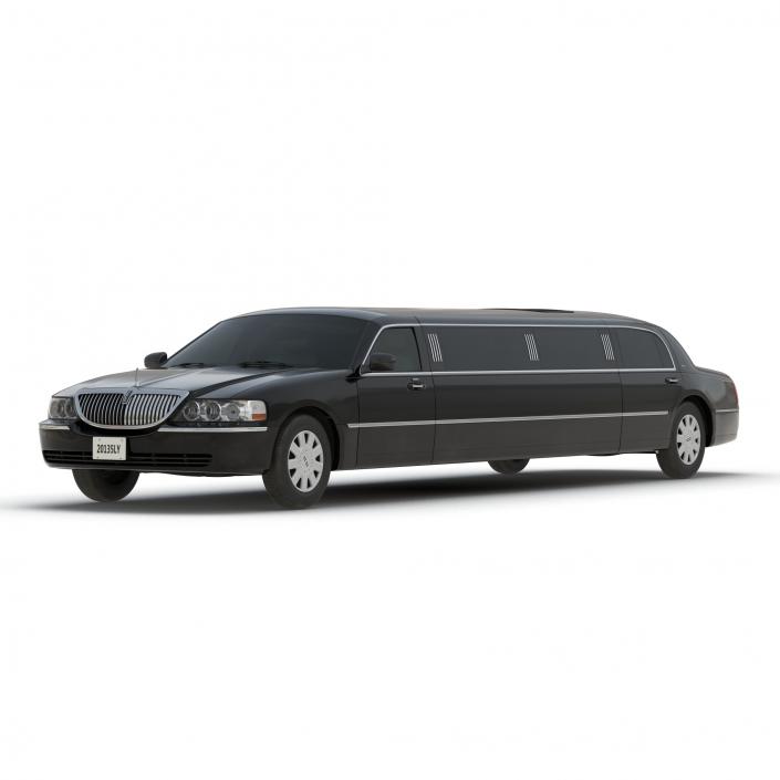 3D model Lincoln Stretch Car Limousine Black