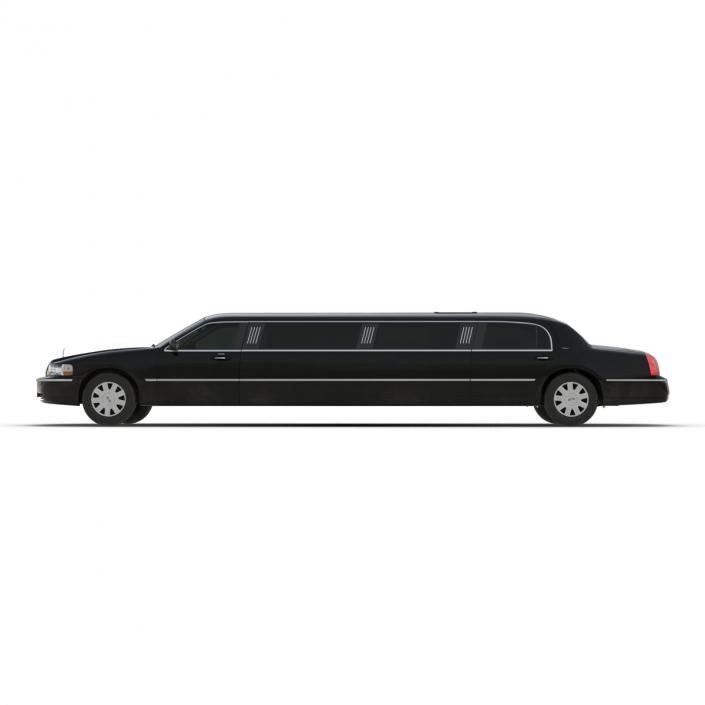 3D model Lincoln Stretch Car Limousine Black