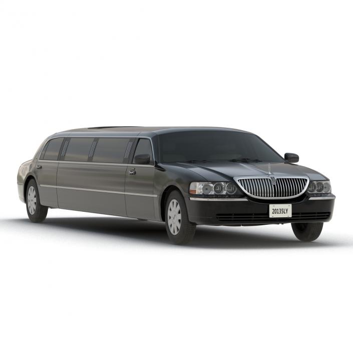 3D model Lincoln Stretch Car Limousine Black