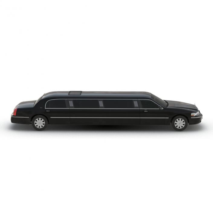 3D model Lincoln Stretch Car Limousine Black