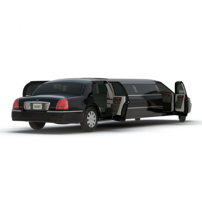 3D model Lincoln Stretch Car Limousine Black