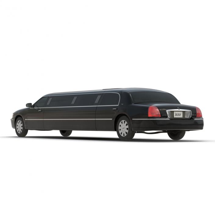 3D model Lincoln Stretch Car Limousine Black