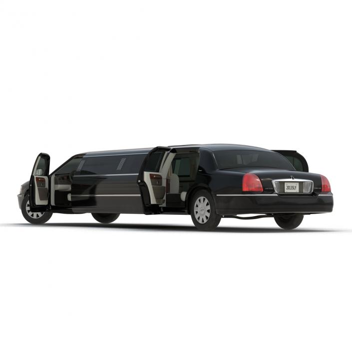 3D model Lincoln Stretch Car Limousine Black