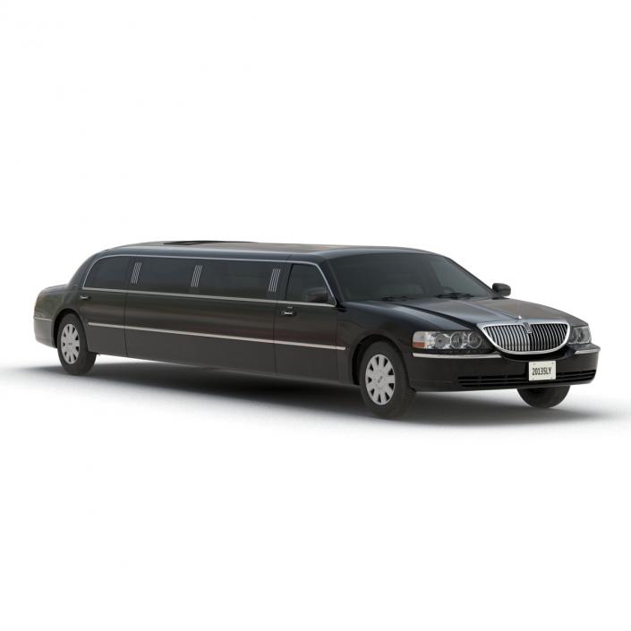 3D model Lincoln Stretch Car Limousine Black