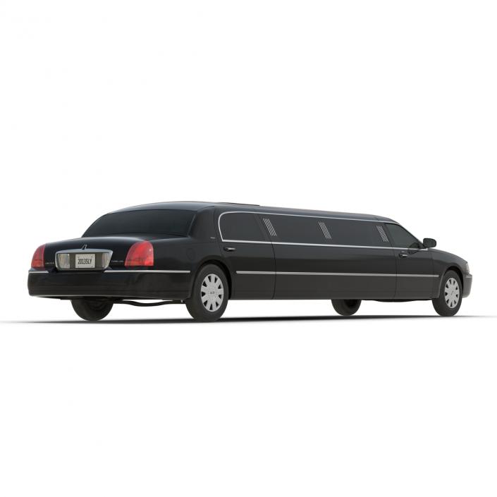 3D model Lincoln Stretch Car Limousine Black