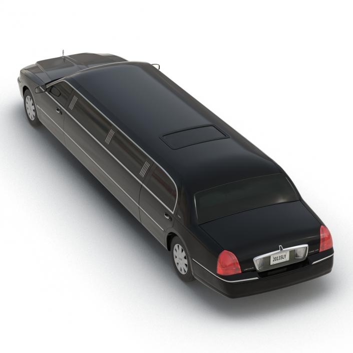 3D model Lincoln Stretch Car Limousine Black