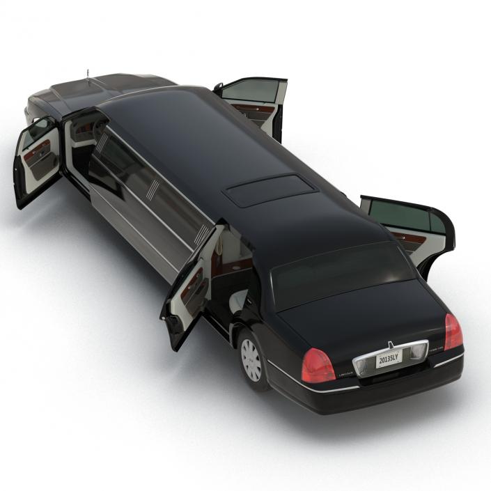 3D model Lincoln Stretch Car Limousine Black