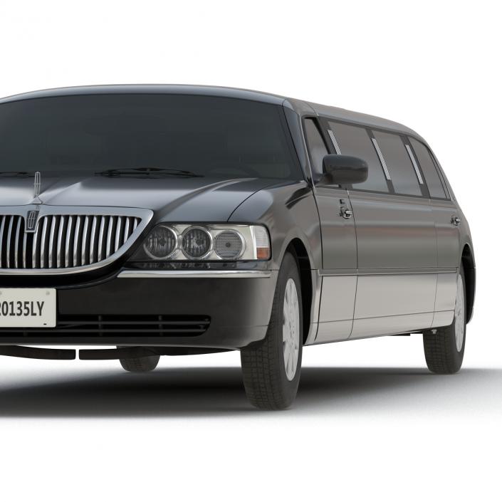 3D model Lincoln Stretch Car Limousine Black