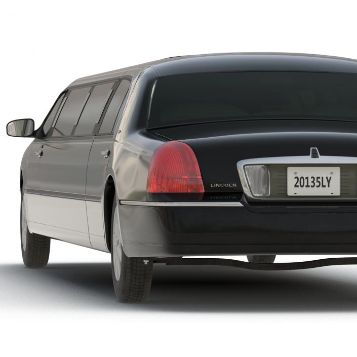 3D model Lincoln Stretch Car Limousine Black