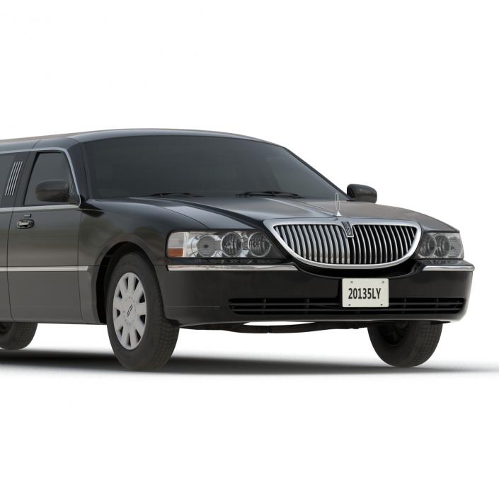 3D model Lincoln Stretch Car Limousine Black