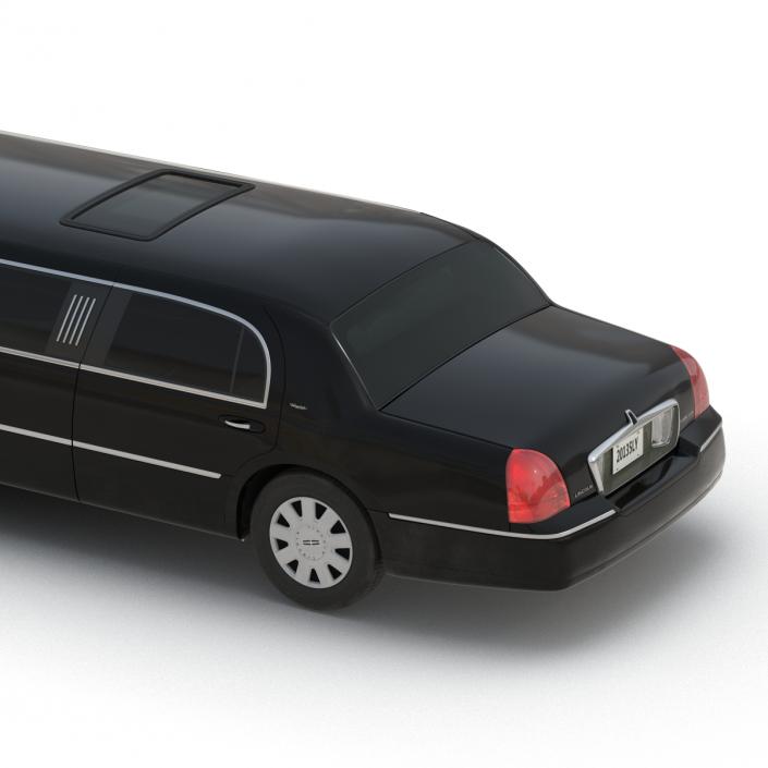 3D model Lincoln Stretch Car Limousine Black