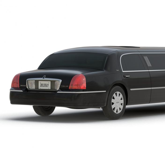 3D model Lincoln Stretch Car Limousine Black