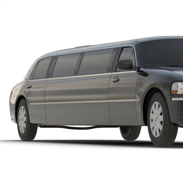 3D model Lincoln Stretch Car Limousine Black