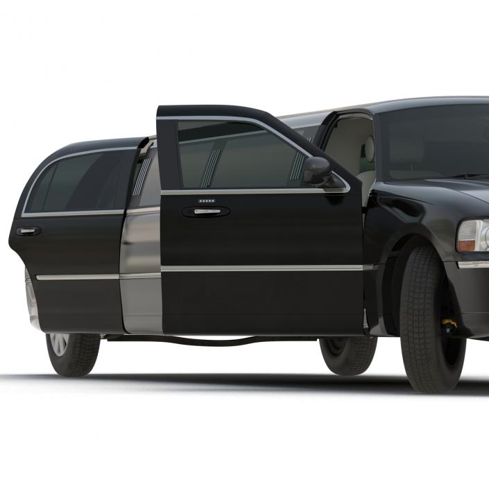 3D model Lincoln Stretch Car Limousine Black