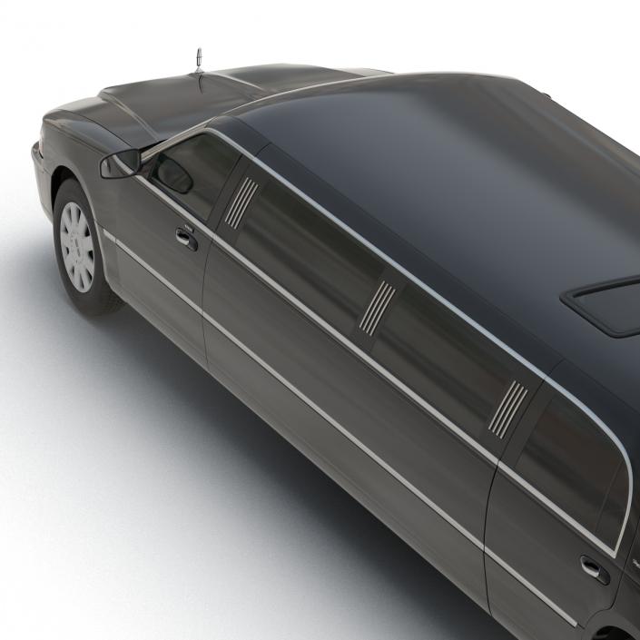 3D model Lincoln Stretch Car Limousine Black