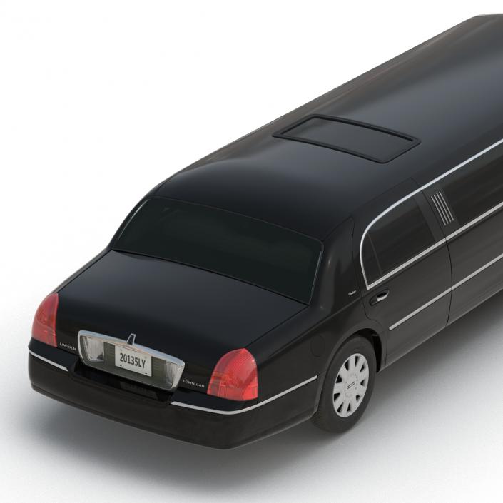 3D model Lincoln Stretch Car Limousine Black