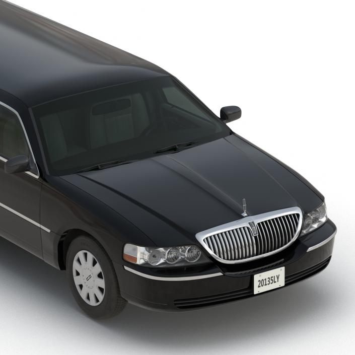 3D model Lincoln Stretch Car Limousine Black