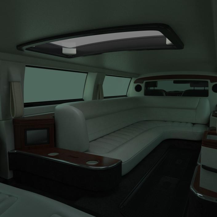 3D model Lincoln Stretch Car Limousine Black