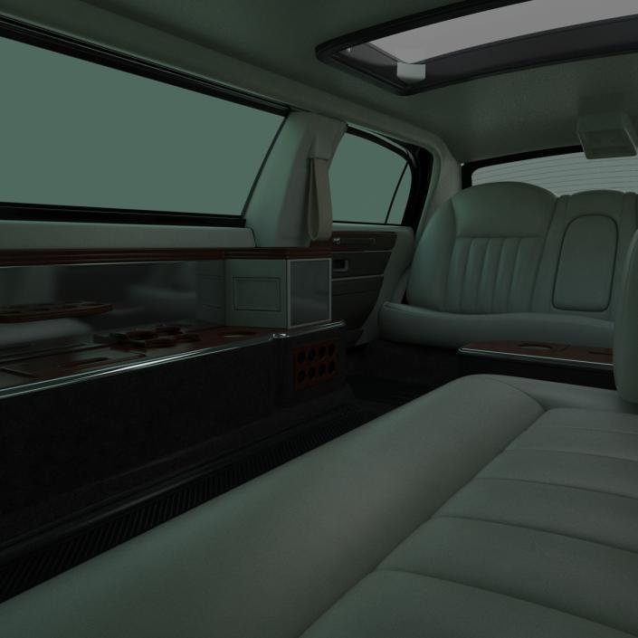 3D model Lincoln Stretch Car Limousine Black