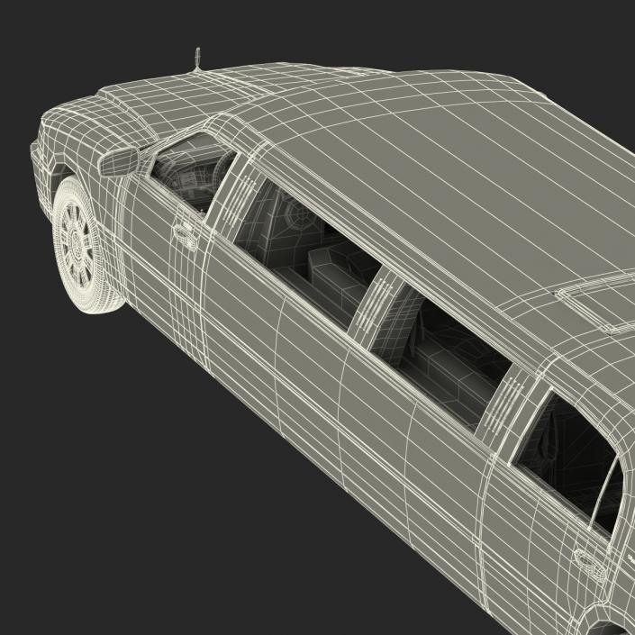 3D model Lincoln Stretch Car Limousine Black