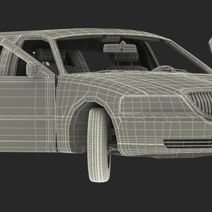 3D model Lincoln Stretch Car Limousine Black