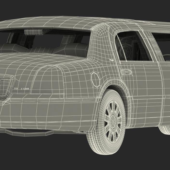 3D model Lincoln Stretch Car Limousine Black