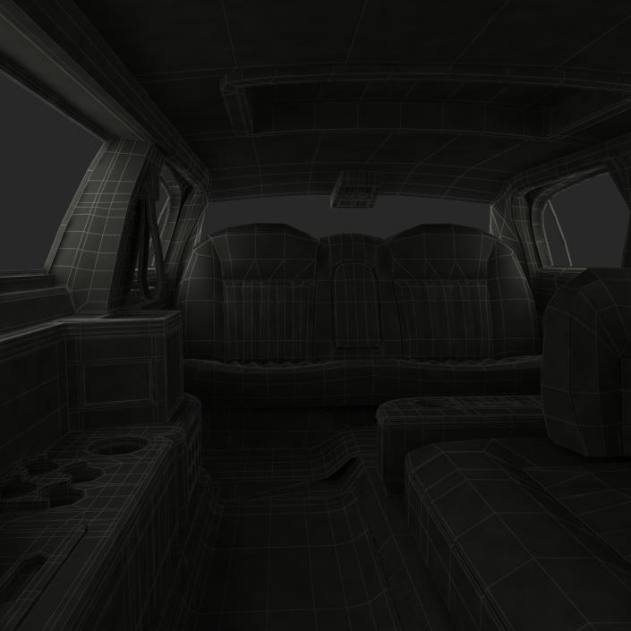 3D model Lincoln Stretch Car Limousine Black