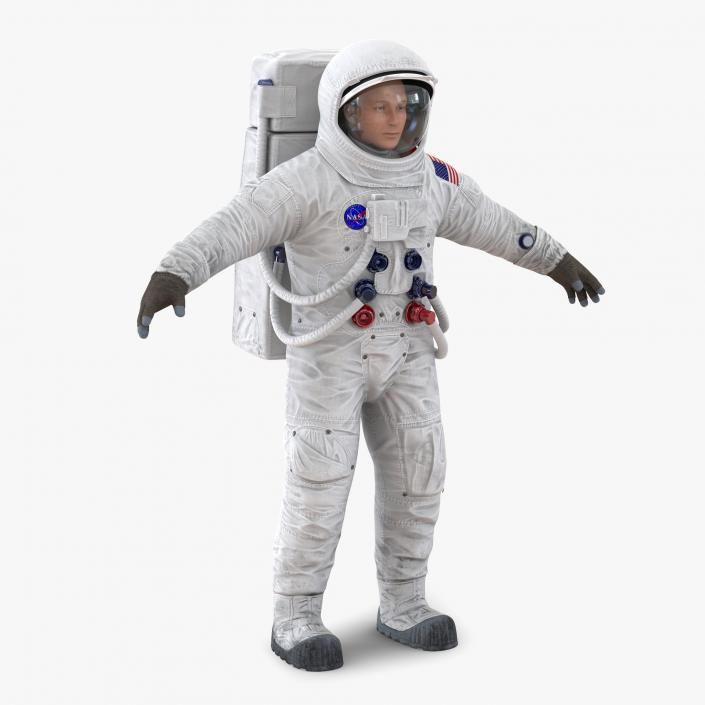 3D Astronaut NASA Wearing Spacesuit A7L