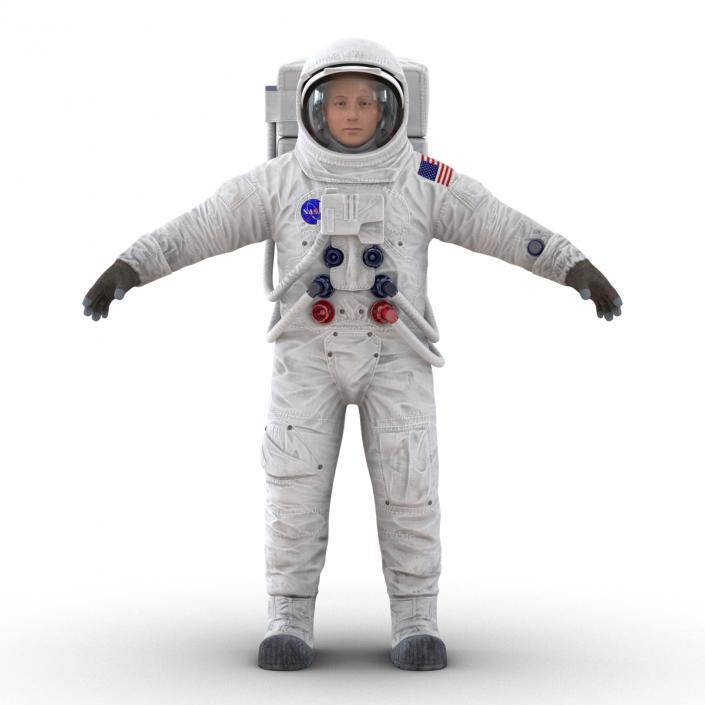 3D Astronaut NASA Wearing Spacesuit A7L