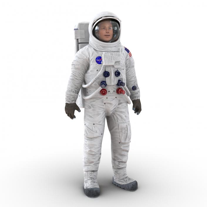 3D Astronaut NASA Wearing Spacesuit A7L Rigged model