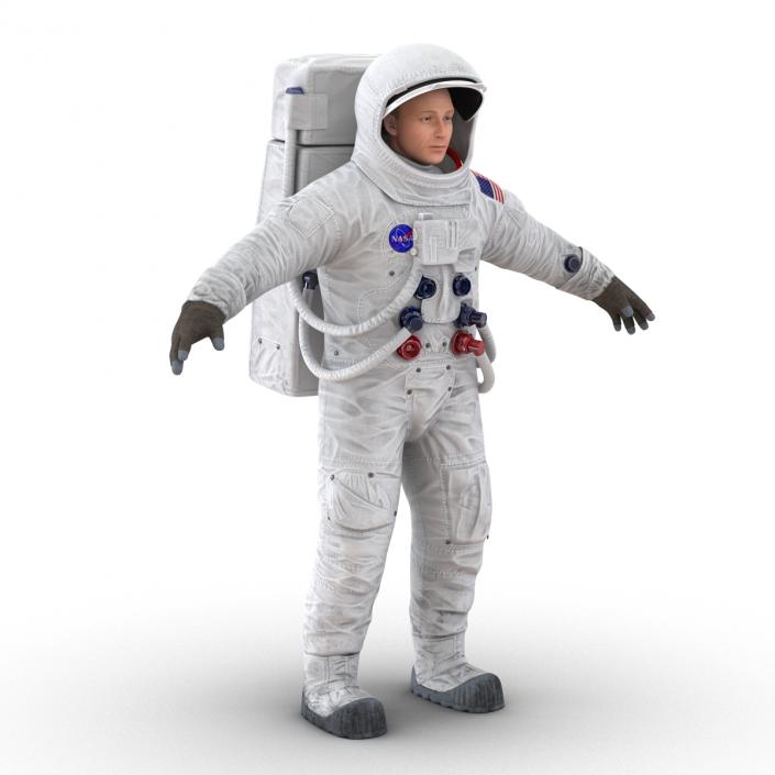 3D Astronaut NASA Wearing Spacesuit A7L Rigged model