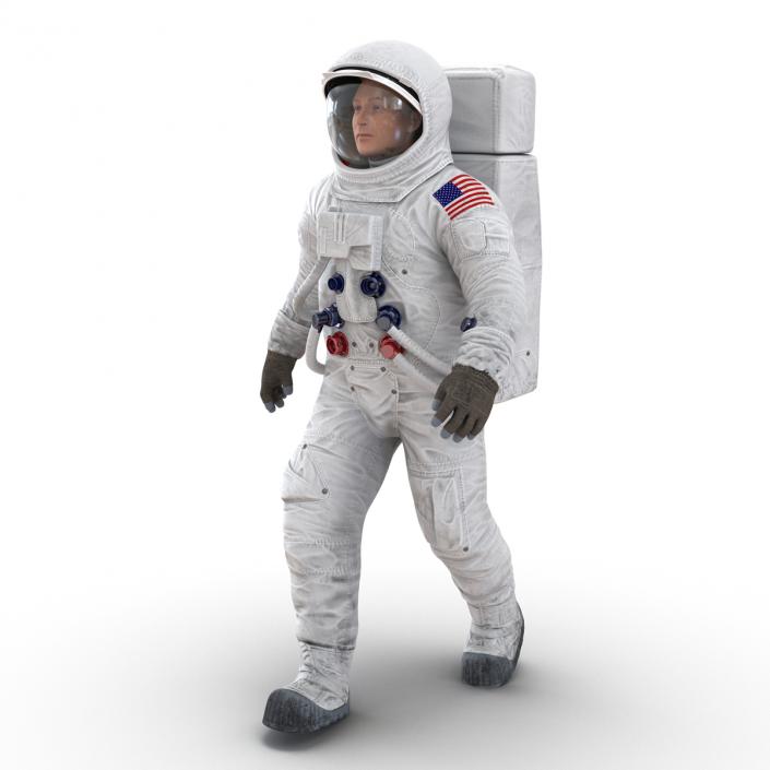 3D Astronaut NASA Wearing Spacesuit A7L Rigged model