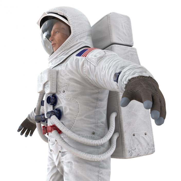 3D Astronaut NASA Wearing Spacesuit A7L Rigged model