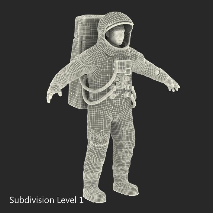 3D Astronaut NASA Wearing Spacesuit A7L Rigged model