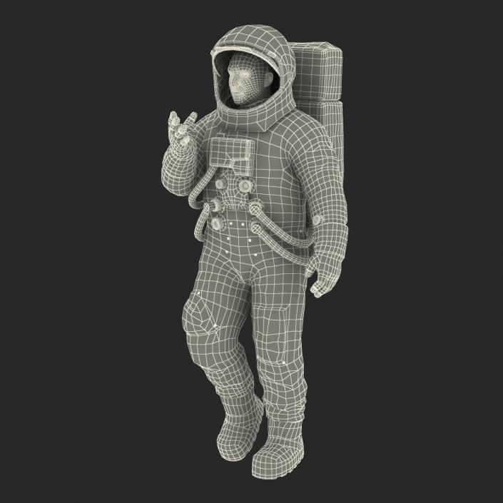 3D Astronaut NASA Wearing Spacesuit A7L Rigged model