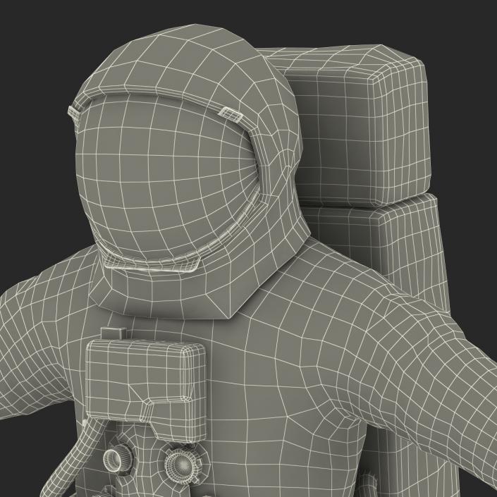 3D Astronaut NASA Wearing Spacesuit A7L Rigged model