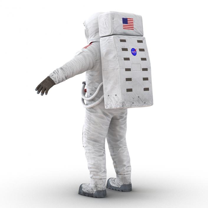 3D model Astronaut NASA Wearing Spacesuit A7L Rigged 2