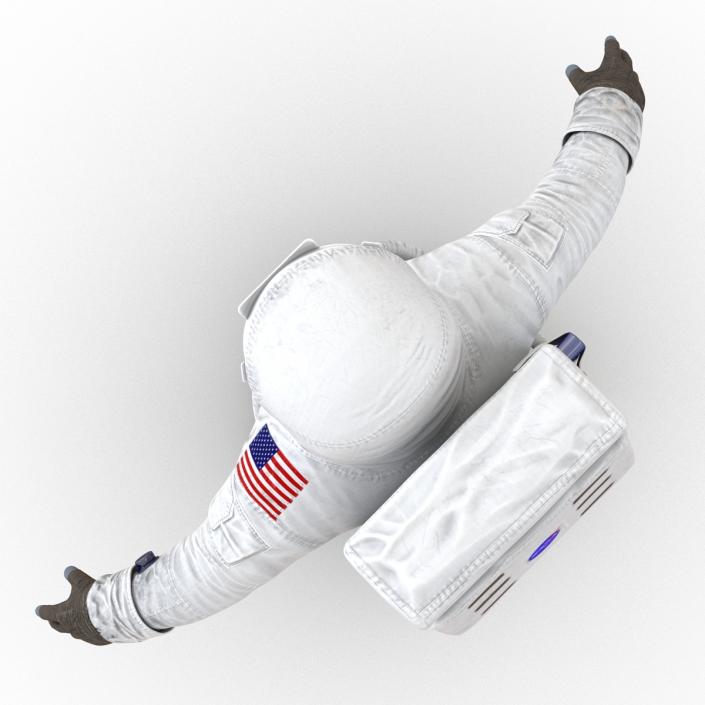 3D model Astronaut NASA Wearing Spacesuit A7L Rigged 2