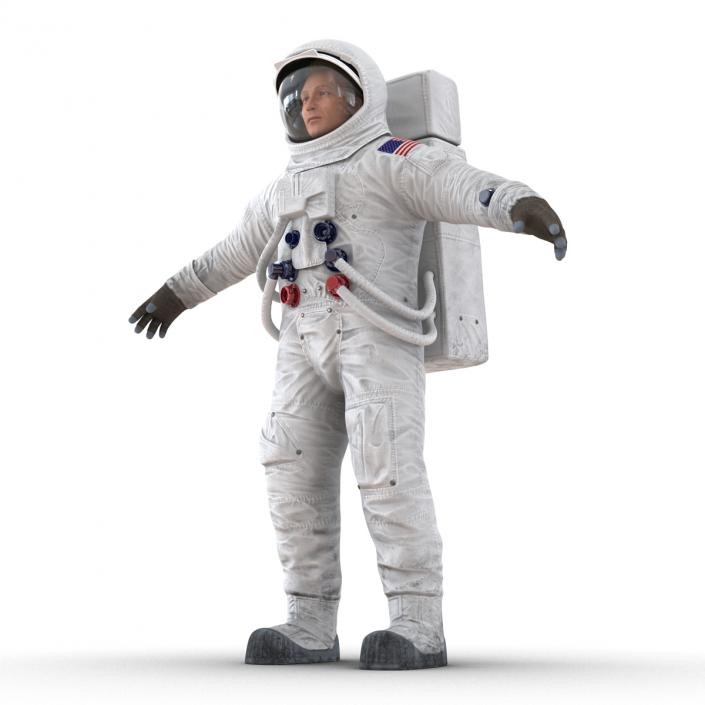 3D model Astronaut NASA Wearing Spacesuit A7L Rigged 2