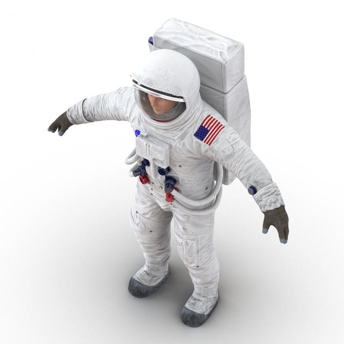 3D model Astronaut NASA Wearing Spacesuit A7L Rigged 2