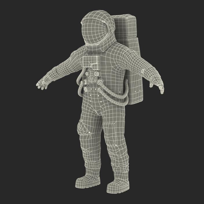 3D model Astronaut NASA Wearing Spacesuit A7L Rigged 2