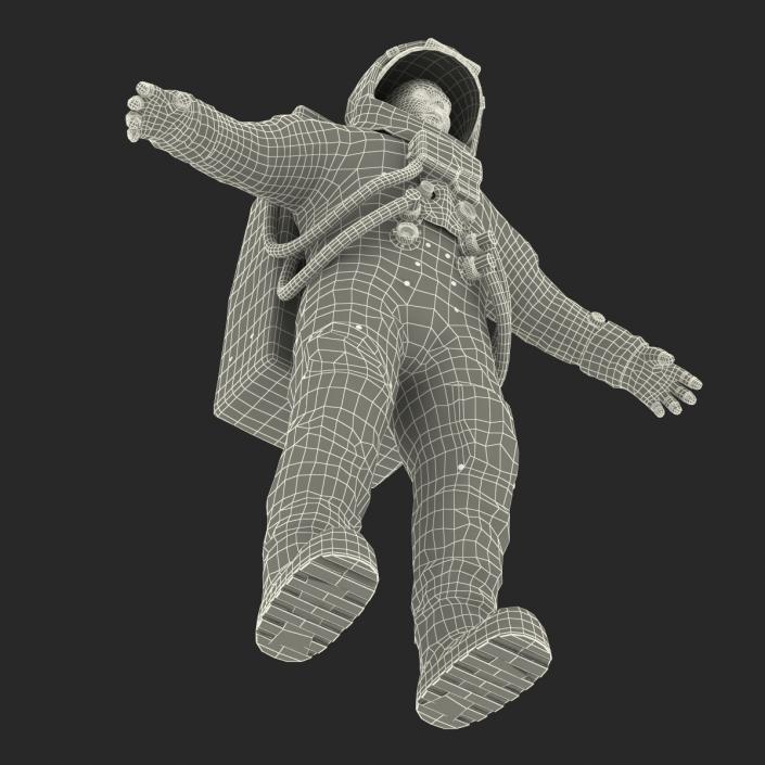 3D model Astronaut NASA Wearing Spacesuit A7L Rigged 2